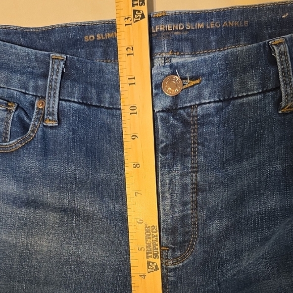 Chico's Dark Blue Floral Embroidered Jeans - Picture 12 of 14